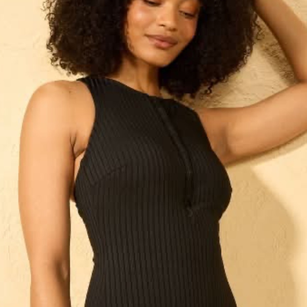 Shade & Shore Ribbed Regular Leg Coverage One Piece Swimsuit, Women NWT XL - Picture 3 of 7